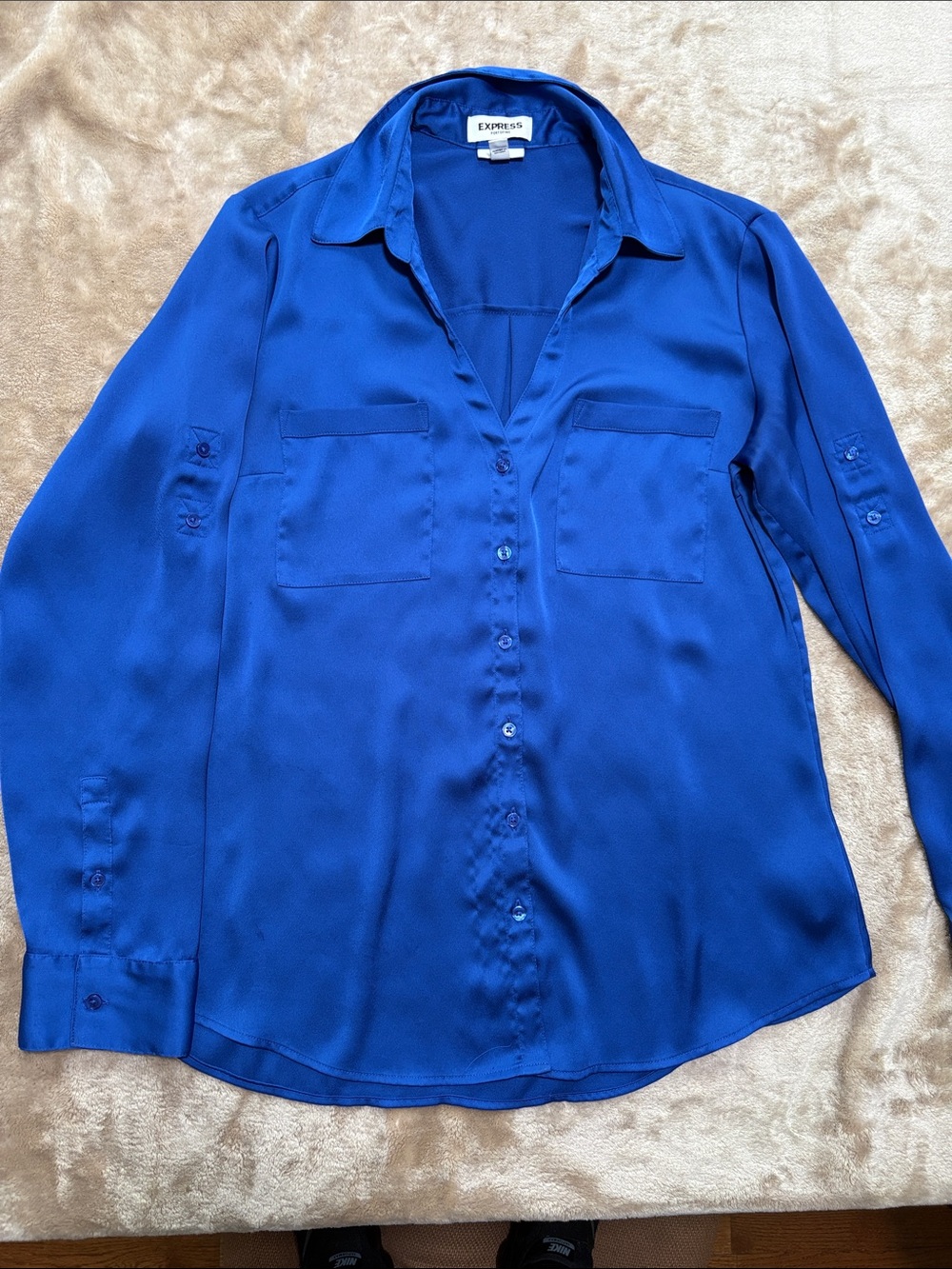 Express Women's Cobalt Button-Down Blouse